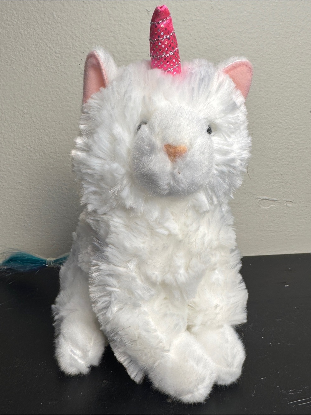 Douglas Caticorn White Unicorn Cat Plush Stuffed Animal Pink Horn 8” Soft Toy
